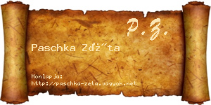 Paschka Zéta névjegykártya